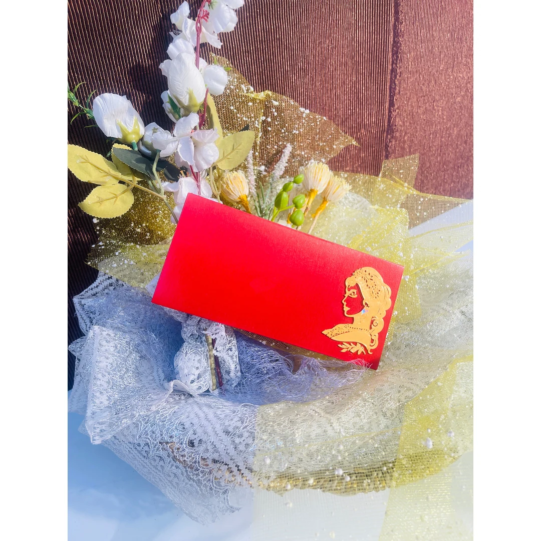 Elegant Red Shagun Envelope - 3D Printed Eco-Friendly Reusable