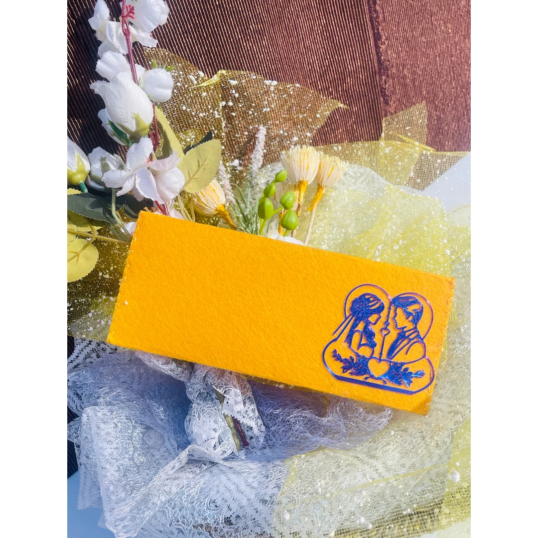 Orange Shagun Envelope - 3D Printed Bold Festive Reusable Gift