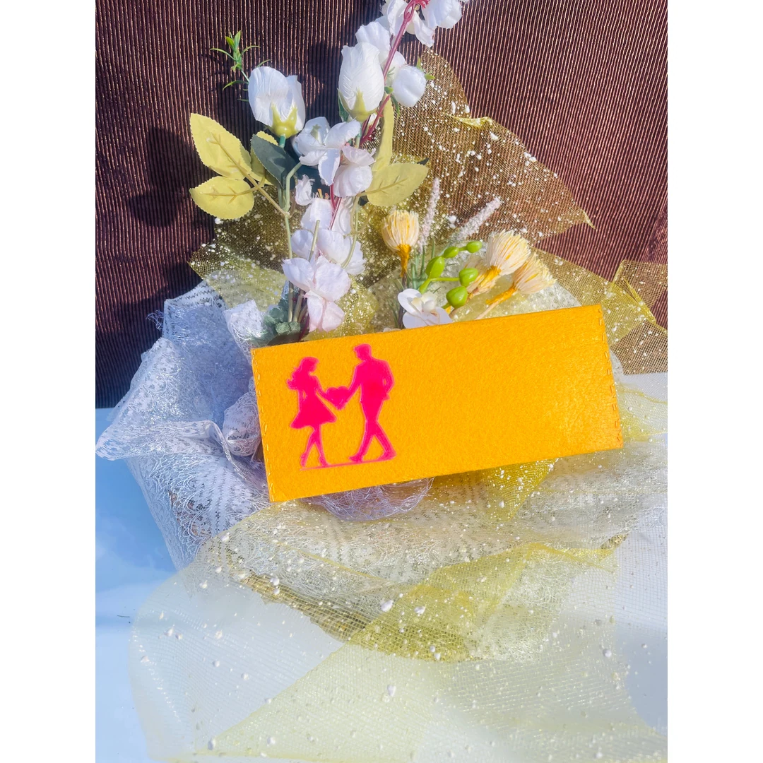 Orange Shagun Envelope - 3D Printed Bold Festive Reusable Gift
